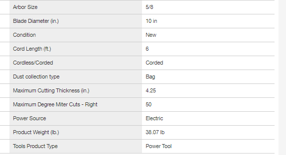 DEWALT DWS713 15 Amp Corded 10 in. Compound Single Bevel Miter Saw