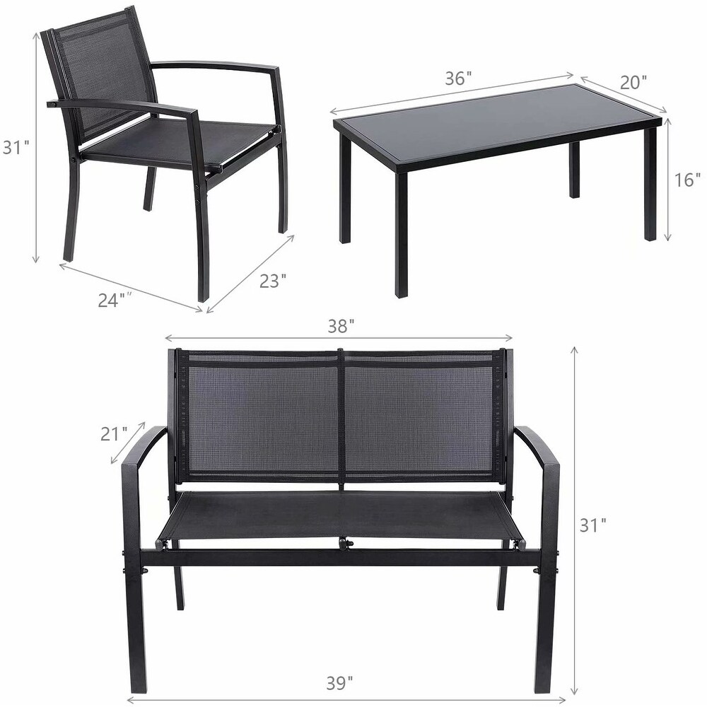 Homall 4 piece Outdoor Patio Furniture Set