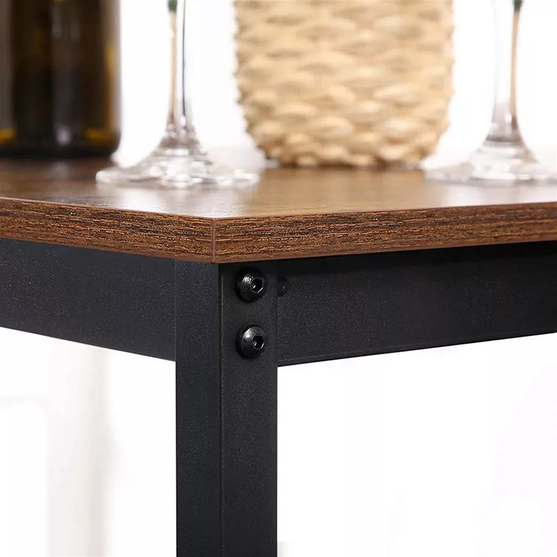 Pub Dining Height Table-Rustic Brown， Black