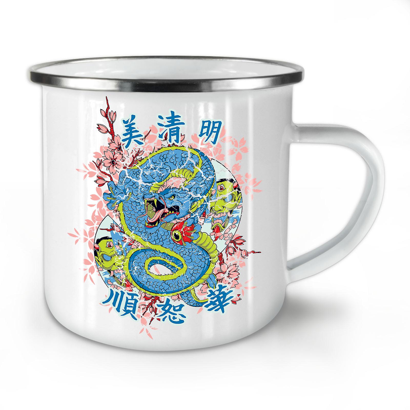 Dragon Chinese Legend NEW WhiteTea Coffee Enamel Mug10 oz | Wellcoda