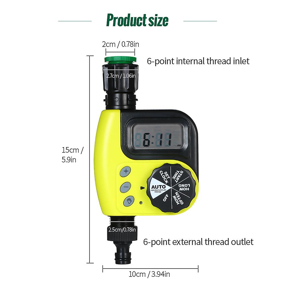 Automatic Water Timer Outdoor Garden Irrigation Controller 1-outlet Programmable Hose Faucet Timer Garden Automatic Watering Device Without Battery Ye