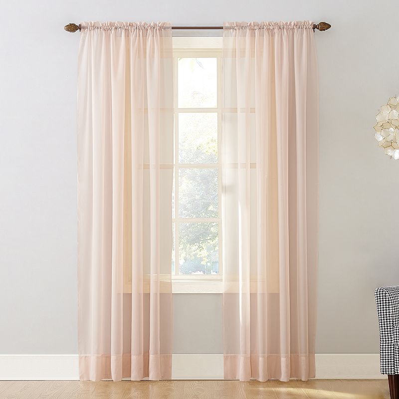 No. 918 Emily Solid Sheer Voile Rod Pocket Single Window Curtain Panel