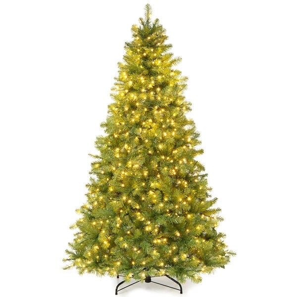 Gymax PreLit 6' Artificial PVC Christmas Tree Hinged 560 LED Lights