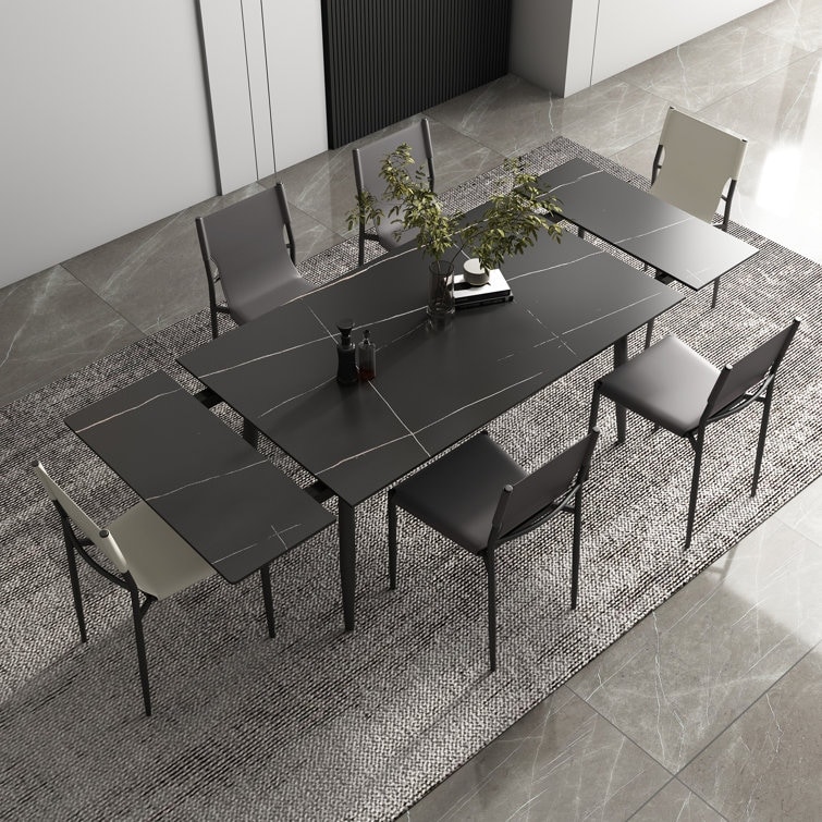 62.9'' to 94.4'' Extendable Dining Tables for 4 to 8   New sintered Stone Material Rectangle Dining Table