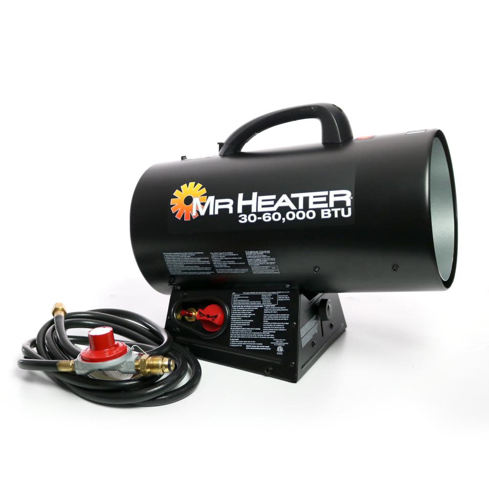 60，000 BTU Quiet Burner Technology Forced Air Propane Heater