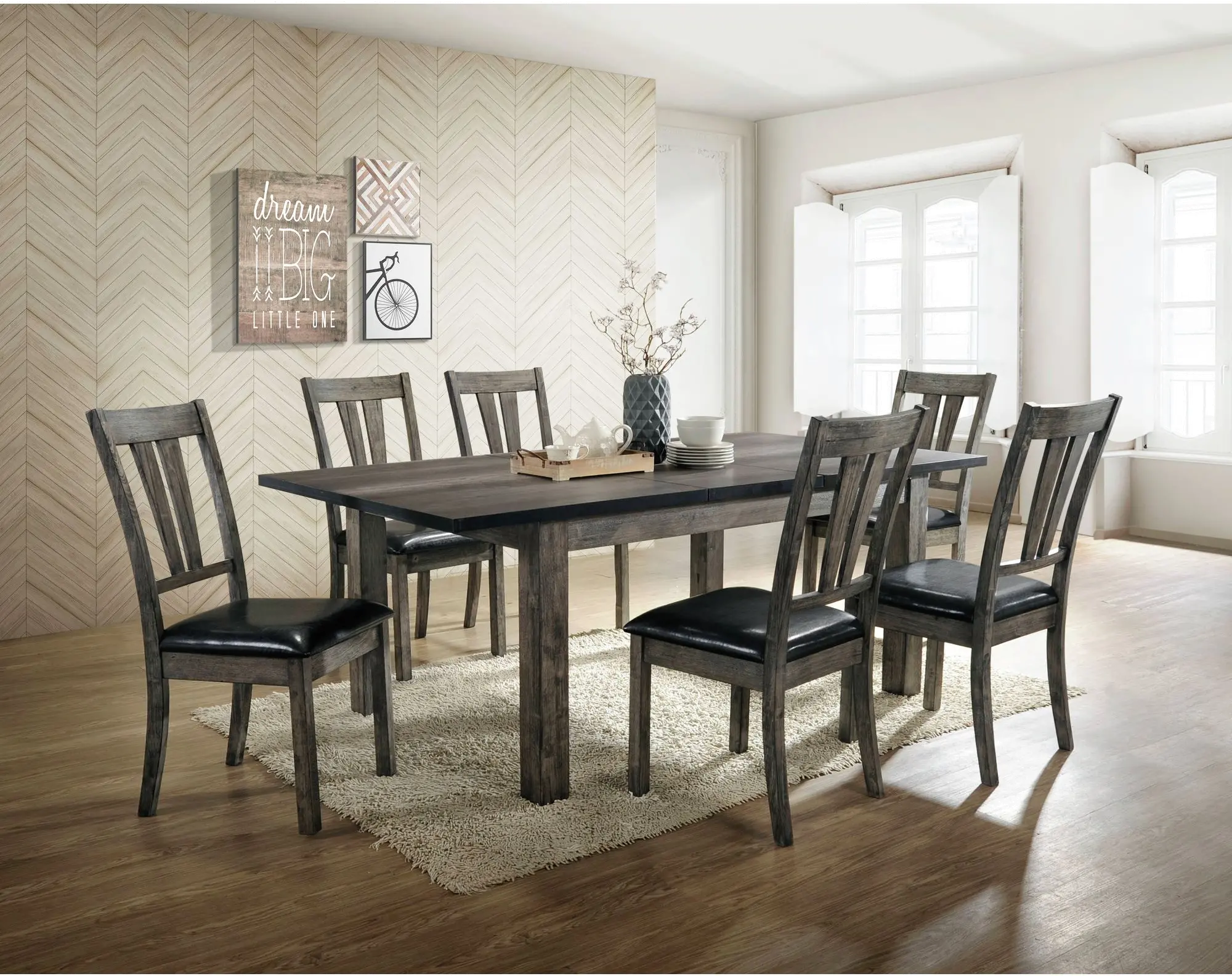 Nash Rustic Gray 5 Piece Dining Room Set