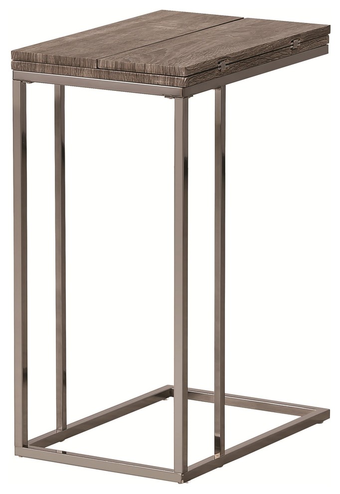 Coaster Contemporary Wood Expandable Accent Table with Metal Base in Gray   Contemporary   Side Tables And End Tables   by Simple Relax  Houzz