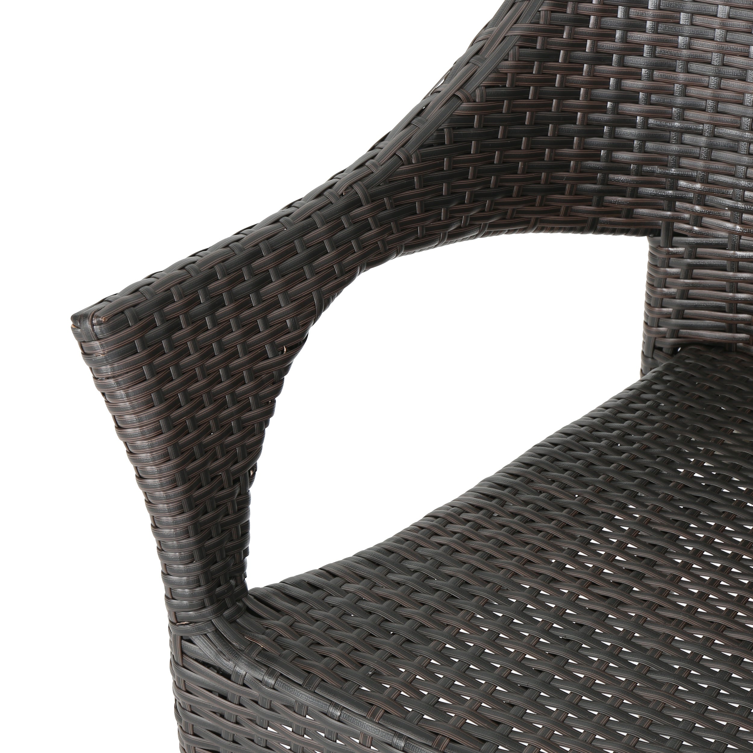 Penbrook Outdoor 3 Piece Multi-brown Wicker Chat Set