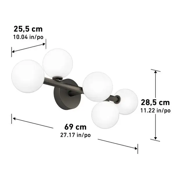 Artika Bloom 5 Light Bathroom Vanity Light, Matt Black