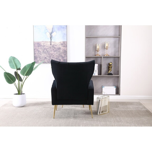 Modern Accent Chair with Ottoman  Comfy Armchair f...