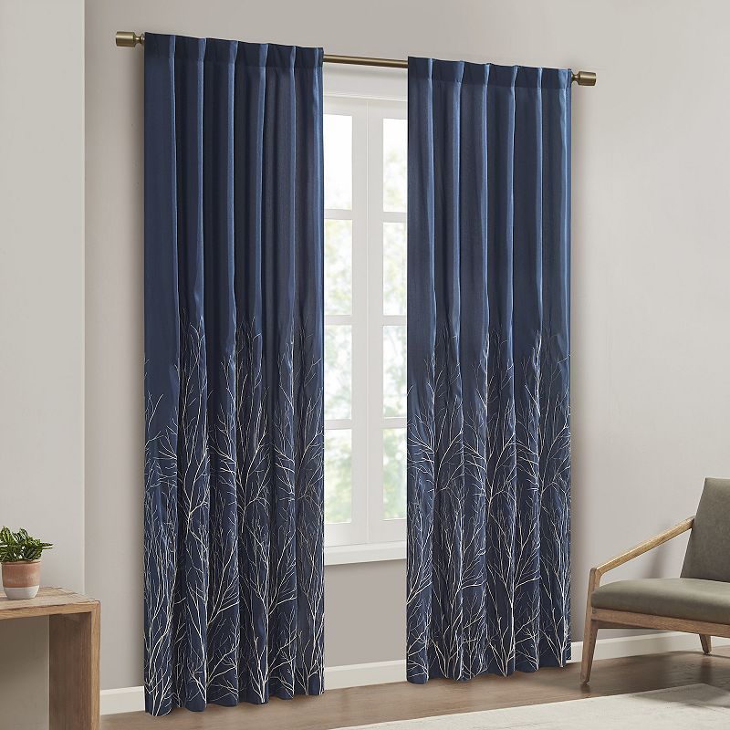 Madison Park 1-Panel Eliza Light Filtering Embroidered Window Curtain