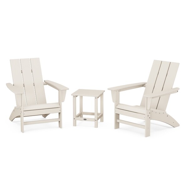 POLYWOOD Modern 3Piece Adirondack Set with Long Island 18