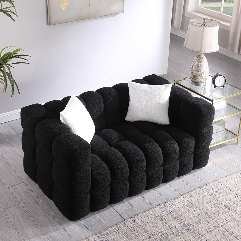 3 Seater Sofa and Loveseats Sets  Luxurious Boucle Marshmallow Styling Couch