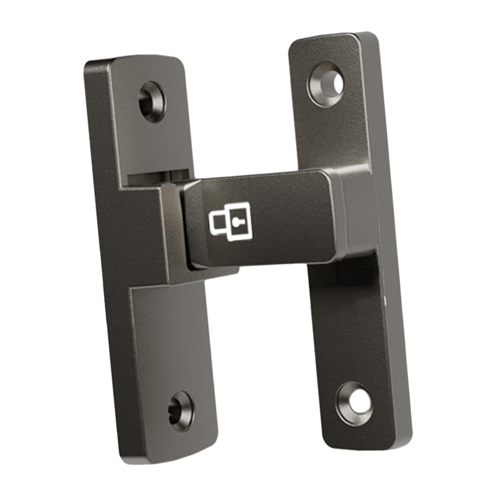 90 Degree Door Latch Guard Metal Safety Door Lock For Gate Home Garage Hotel Gray