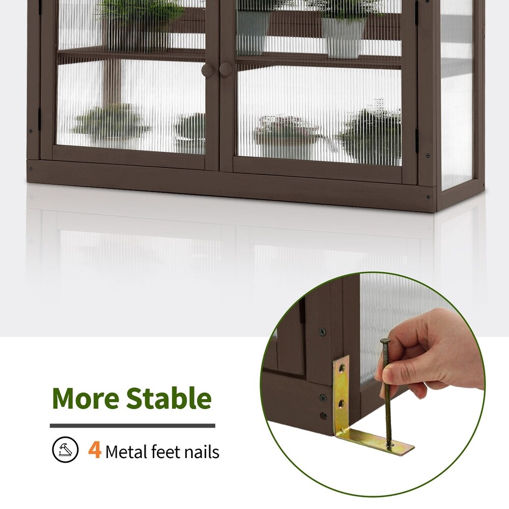 MCombo 2 Tier Cold Frame Greenhouse  Solid Wood 0160