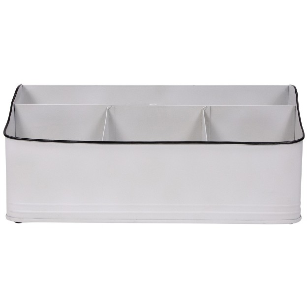 White Rectangular Kitchen Utensil Storage Holder