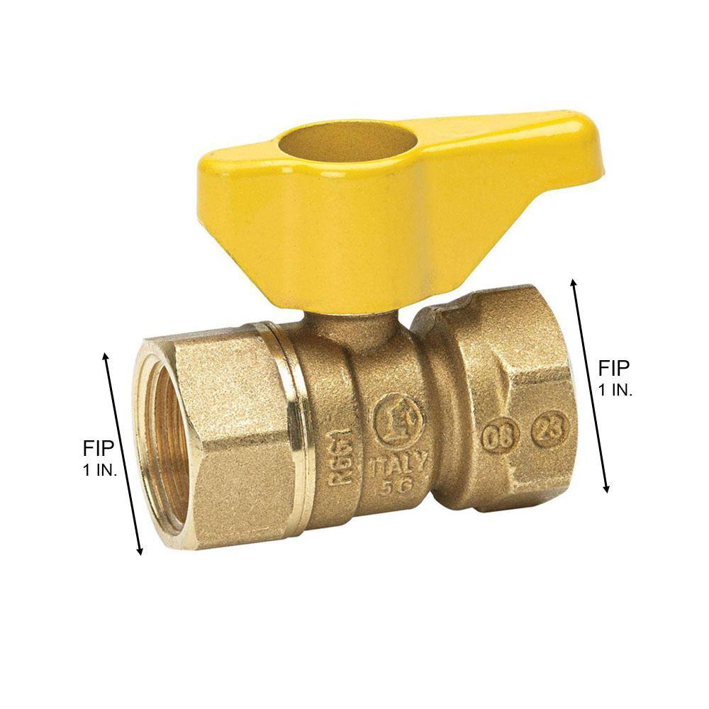 Everbilt 1 in. FIP x 1 in. FIP Lever Handle Brass Gas Ball Valve VGV2LHB5EB