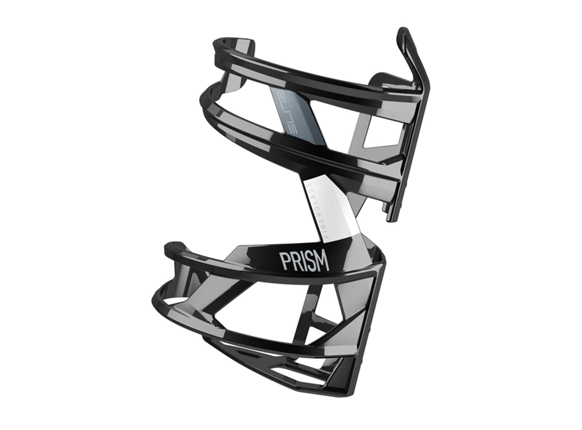 Elite Prism Water Bottle Cage - Black-Glossy White