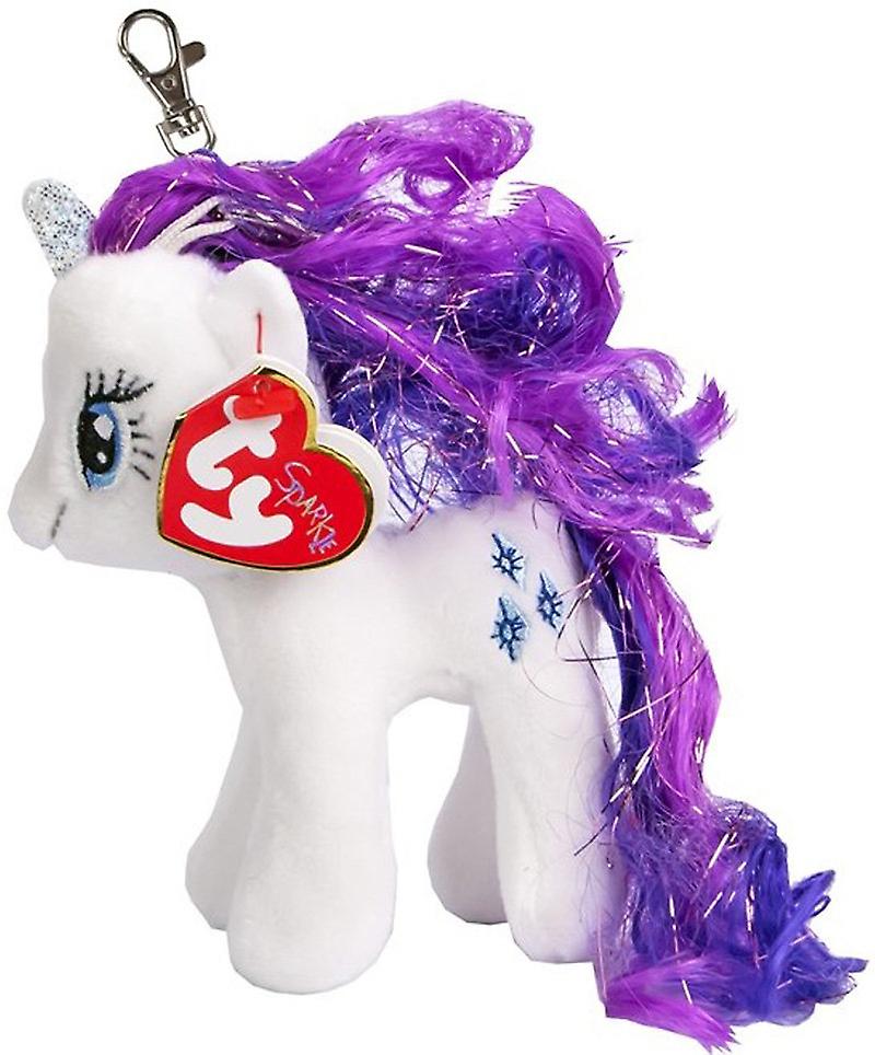 TY My Little Pony Clip Rarity Unicorn Keychain Stuffed Animals Soft Ice 11cm