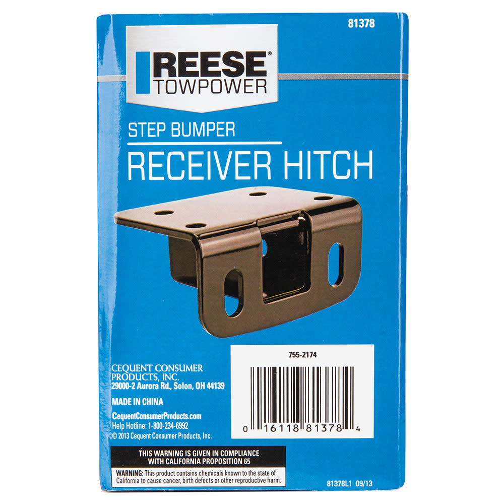 Reese 3500 lbs Black Step Bumper Trailer Hitch