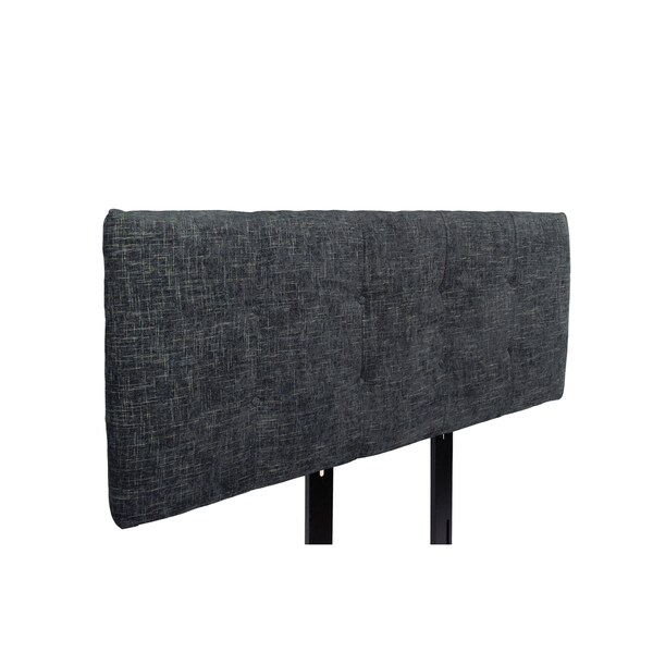 MJL Furniture Ali Button Tufted Atlas Midnight Upholstered Headboard - - 10910733