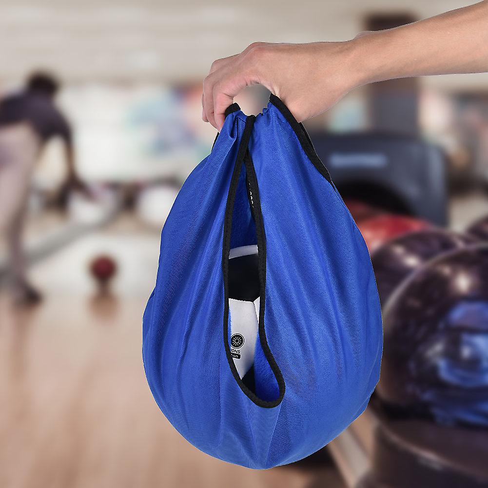 Portable Lightweight Bowling Ball Bag Cleaner Ball Pouch Carrier For Gym Equipment Blue