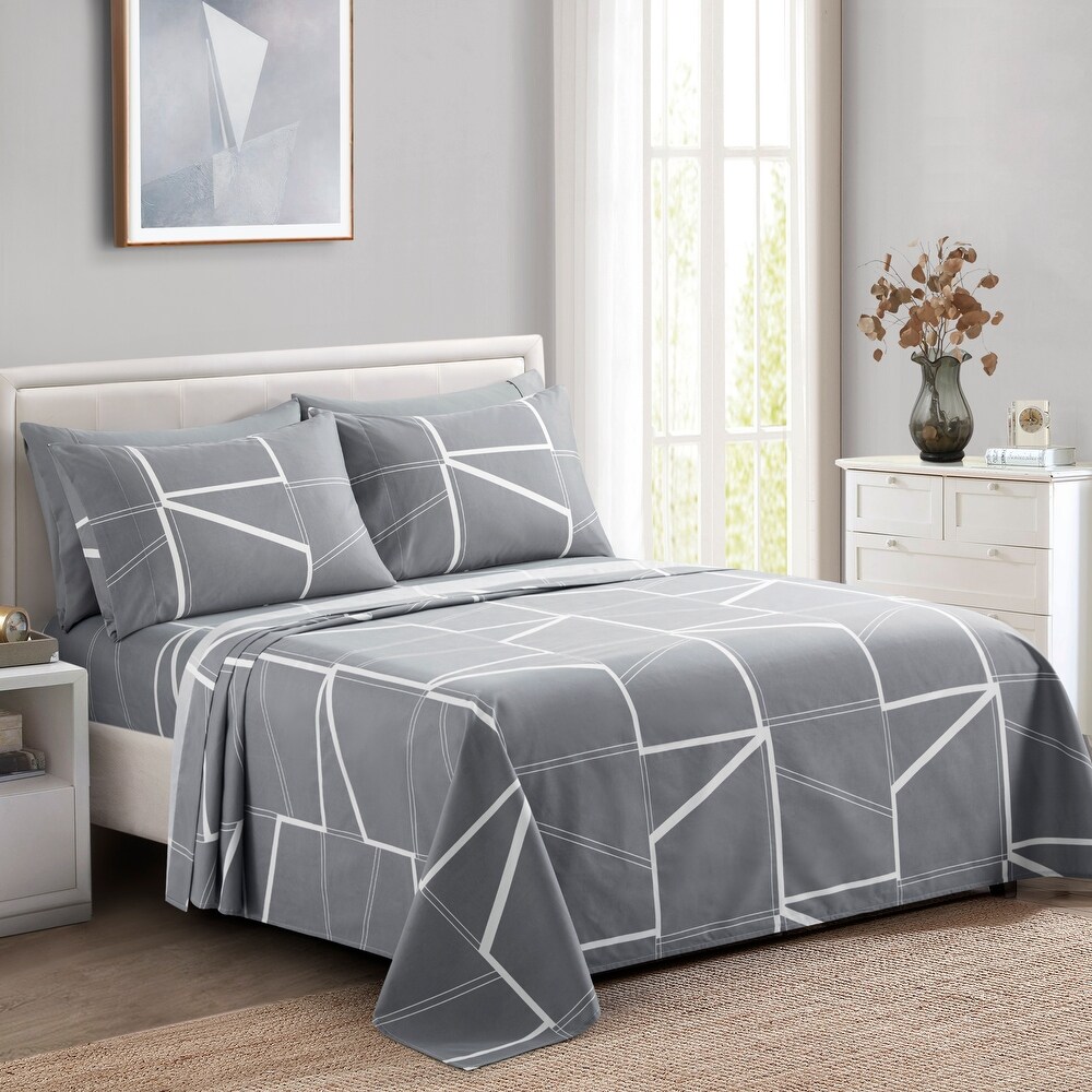 Marina Decoration Soft Silky Deep Pocket Rich Printed Rayon from Bamboo  Season Sheet Set  Modern Fantasy Geometric