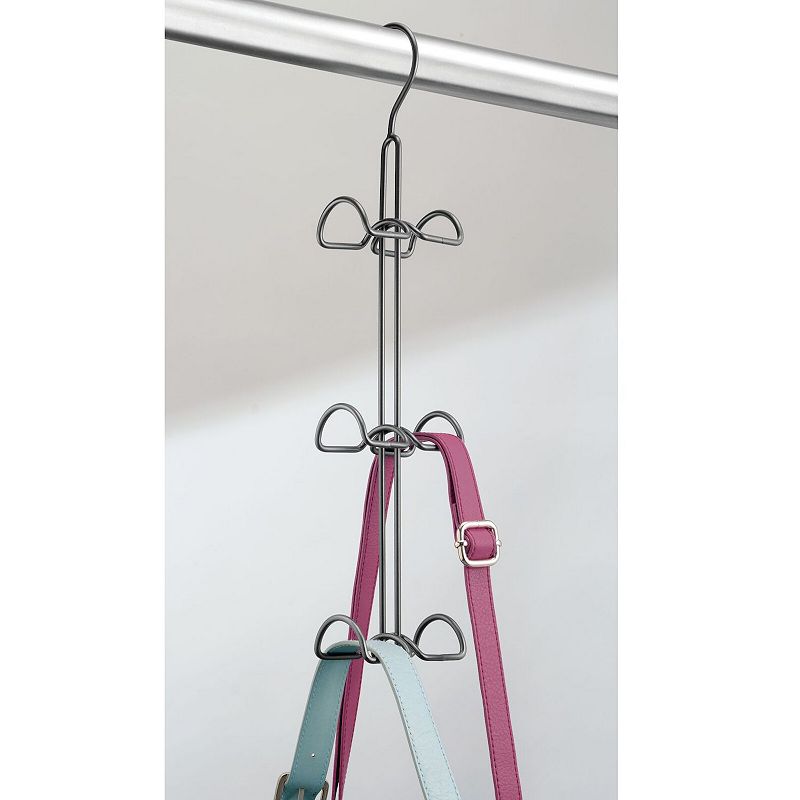 mDesign Metal Wire Over Closet Rod Hanging Handbag Organizer， 2 Pack