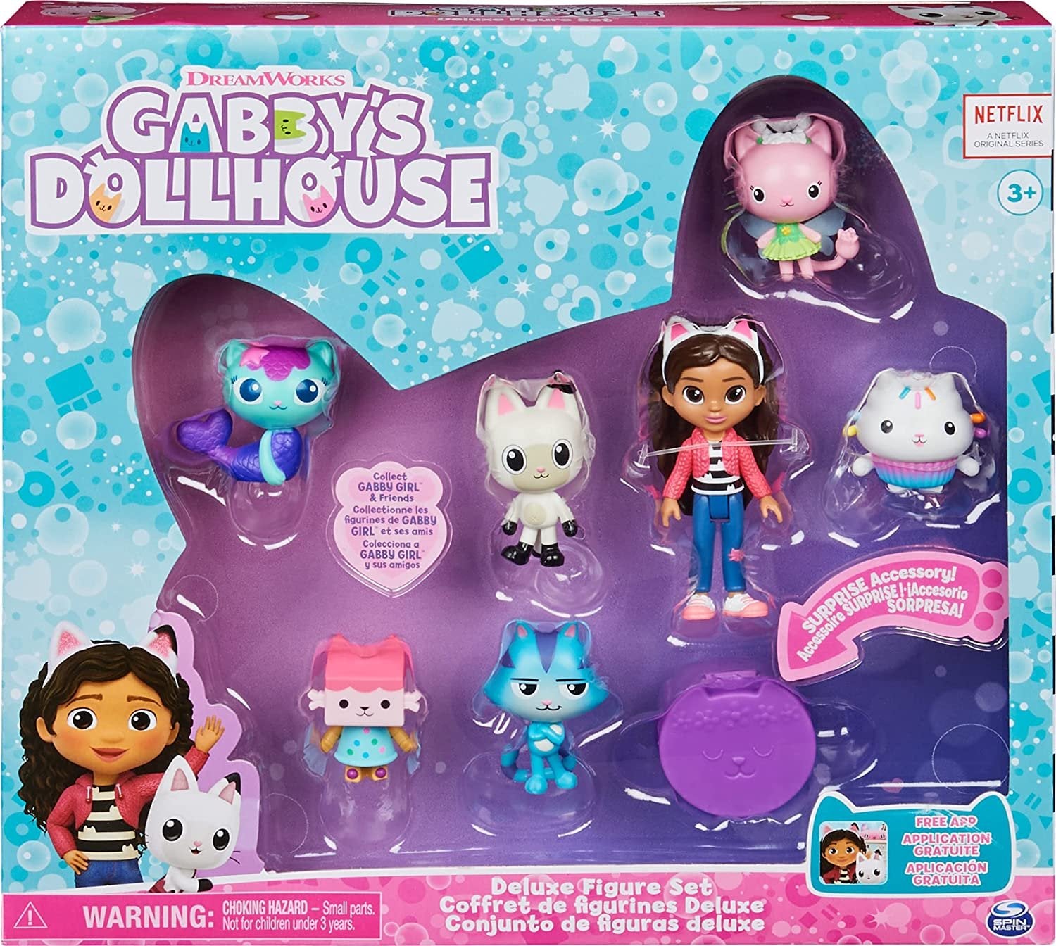 Gabby's Dollhouse Deluxe Action Figure Set， 9 Pieces