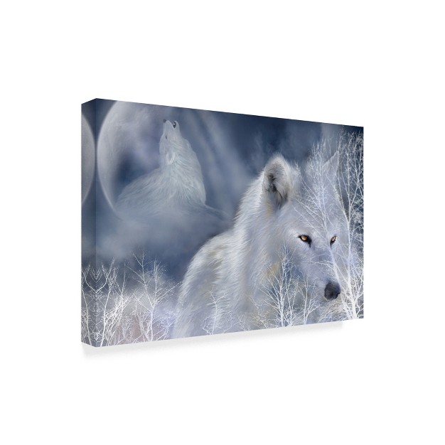 Trademark Fine Art carol Cavalaris x27 white Wolf Painting x27 Canvas Art