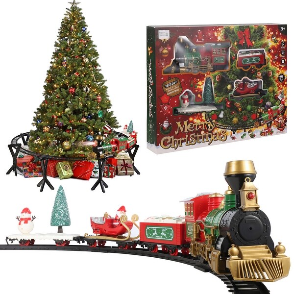 Christmas Train Set Santa Clause Snowman Christmas tree