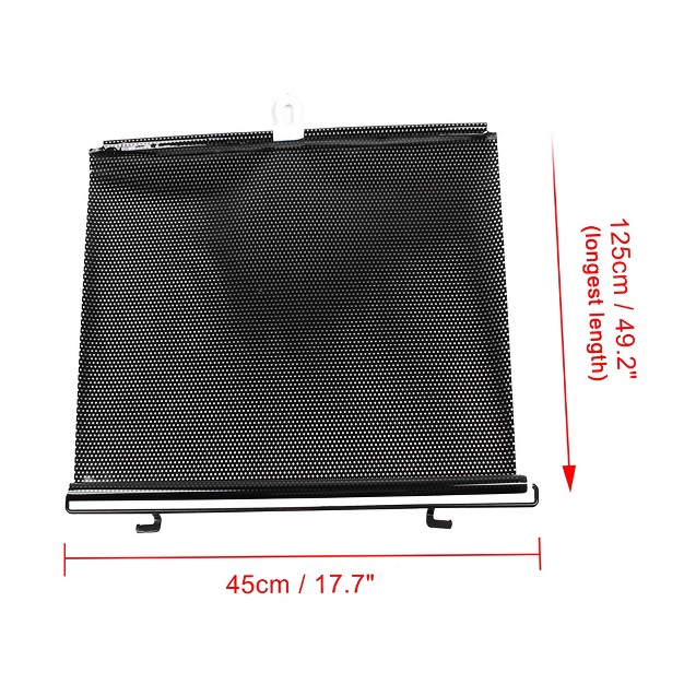 Unique Bargains Retractable Window Roller Protector Automotive Sunshades Black 1 Pc