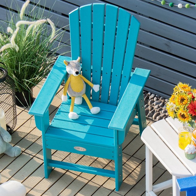 Patio Kids x27 Adirondack Chair Seat Weather Resistant For Ages 3 8 Yellow blue green grey red turquoise white