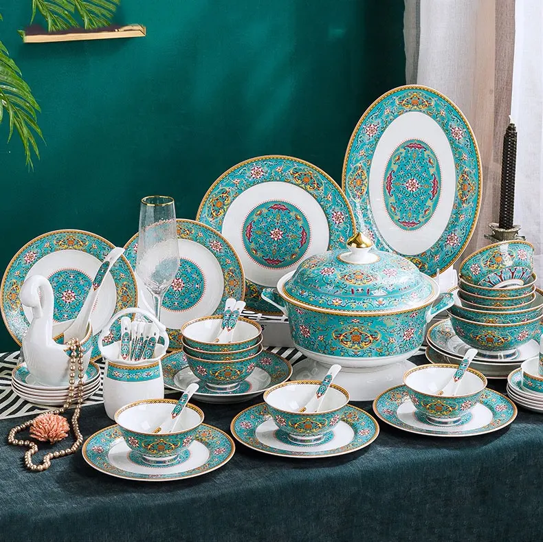 58pcs deluxe ceramic tableware set