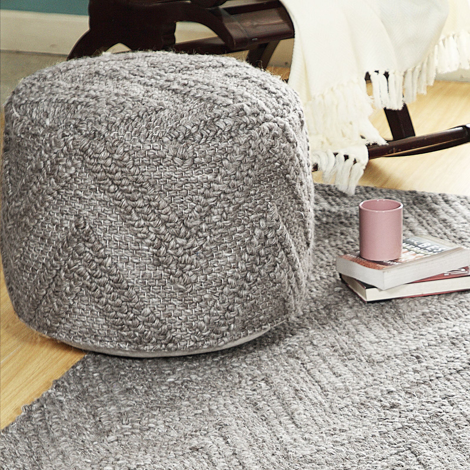 Le-Vene Handmade Wool Pouf Le-03