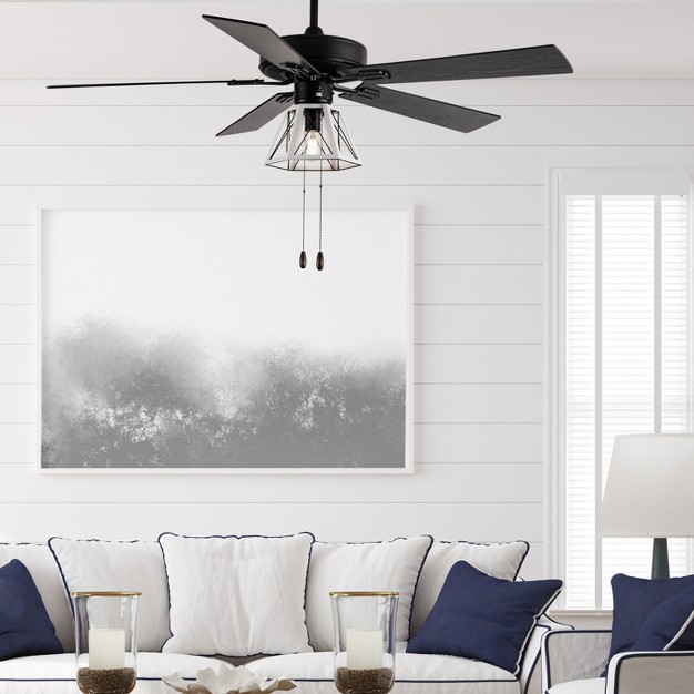 5 Blade Sabine Black Lighted Ceiling Fan River Of Goods