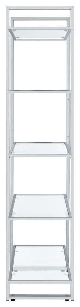 Hartford Glass Shelf Bookcase Chrome   Modern   Bookcases   by Modon  Houzz