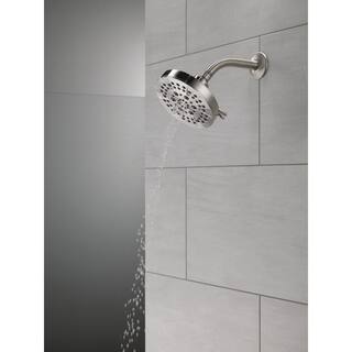 Delta 5-Spray Patterns 1.75 GPM 6 in. Wall Mount Fixed Shower Head in Stainless 52535-SS