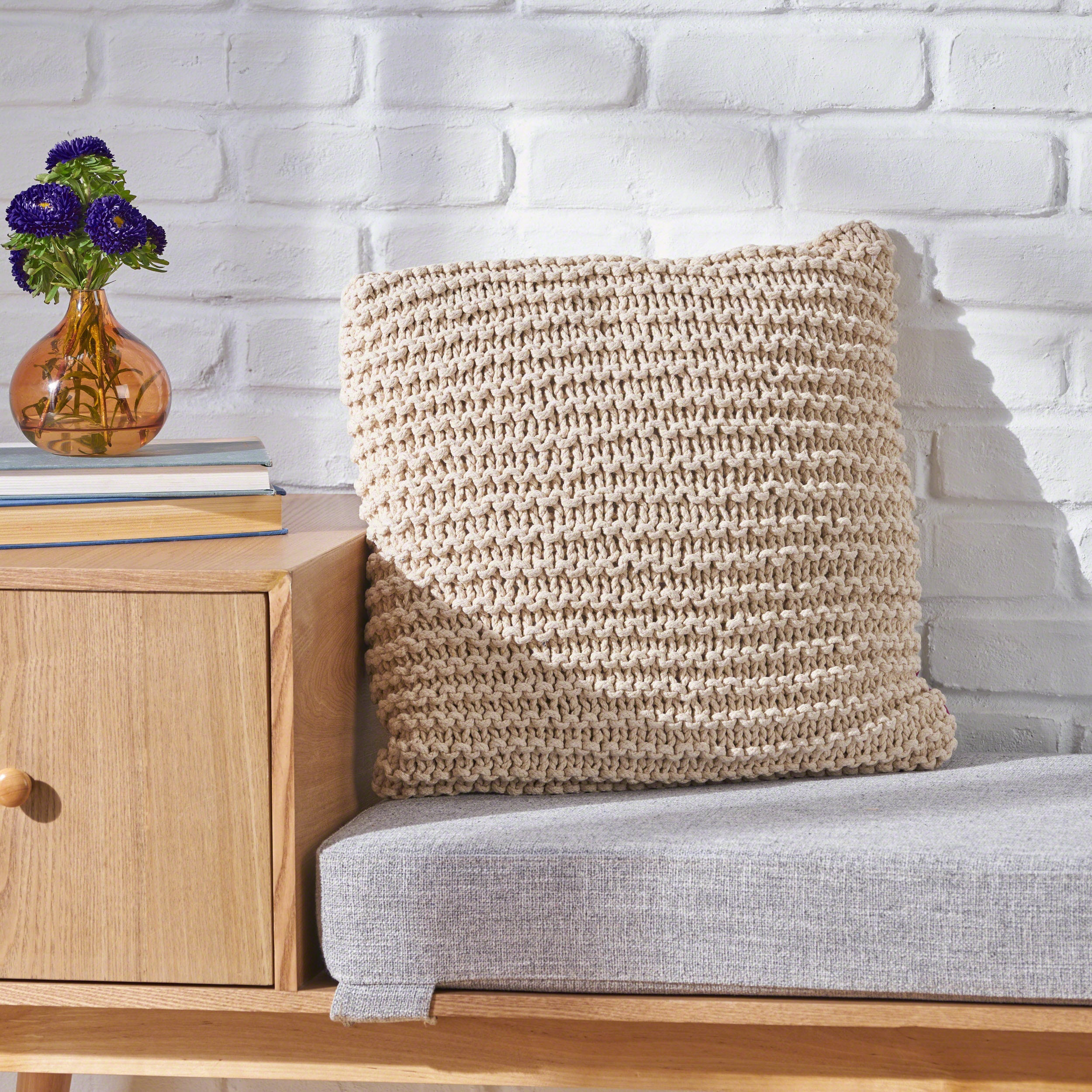 Tate Knitted Cotton Pillow