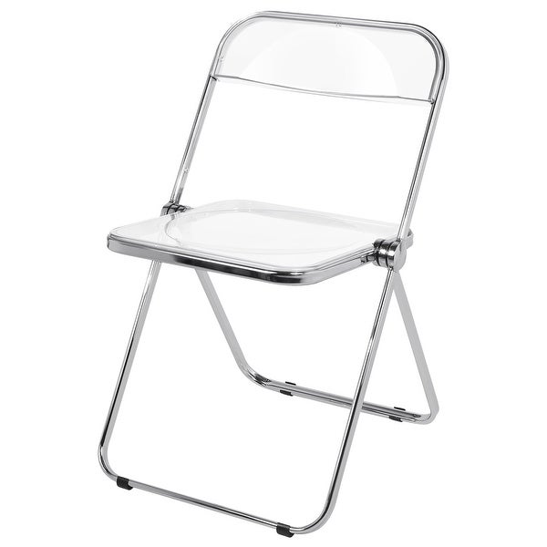 Modern Transparent Acrylic Folding Chair with Metal Frame