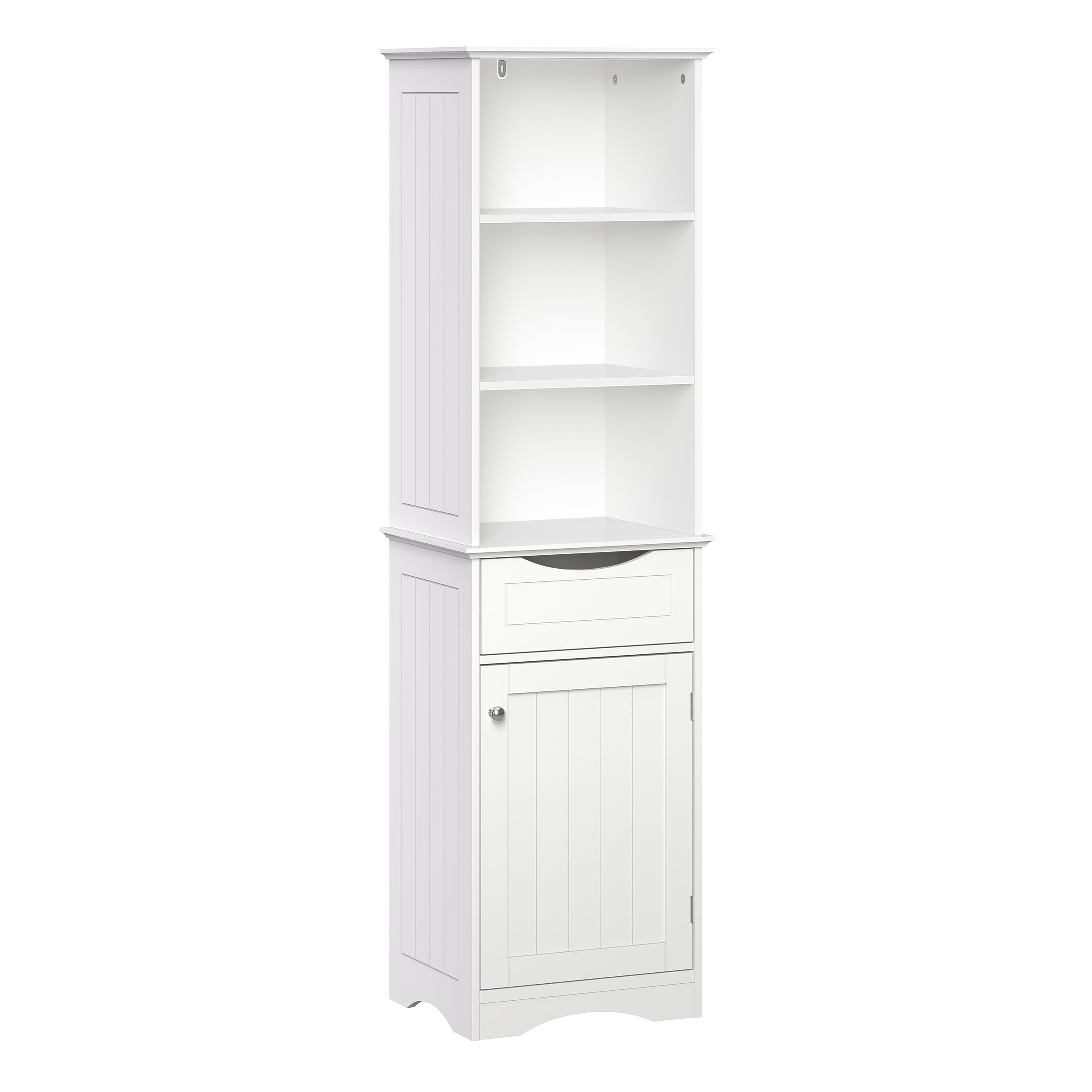 RiverRidge Home Ashland Tall Linen Storage Cabinet with Drawer, White