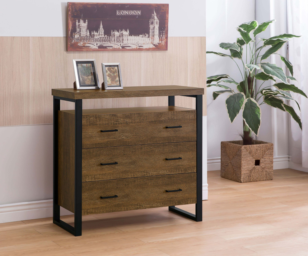 Thompson 3 drawer Accent Cabinet Rustic Amber   Modern   Accent Chests And Cabinets   by Modon  Houzz