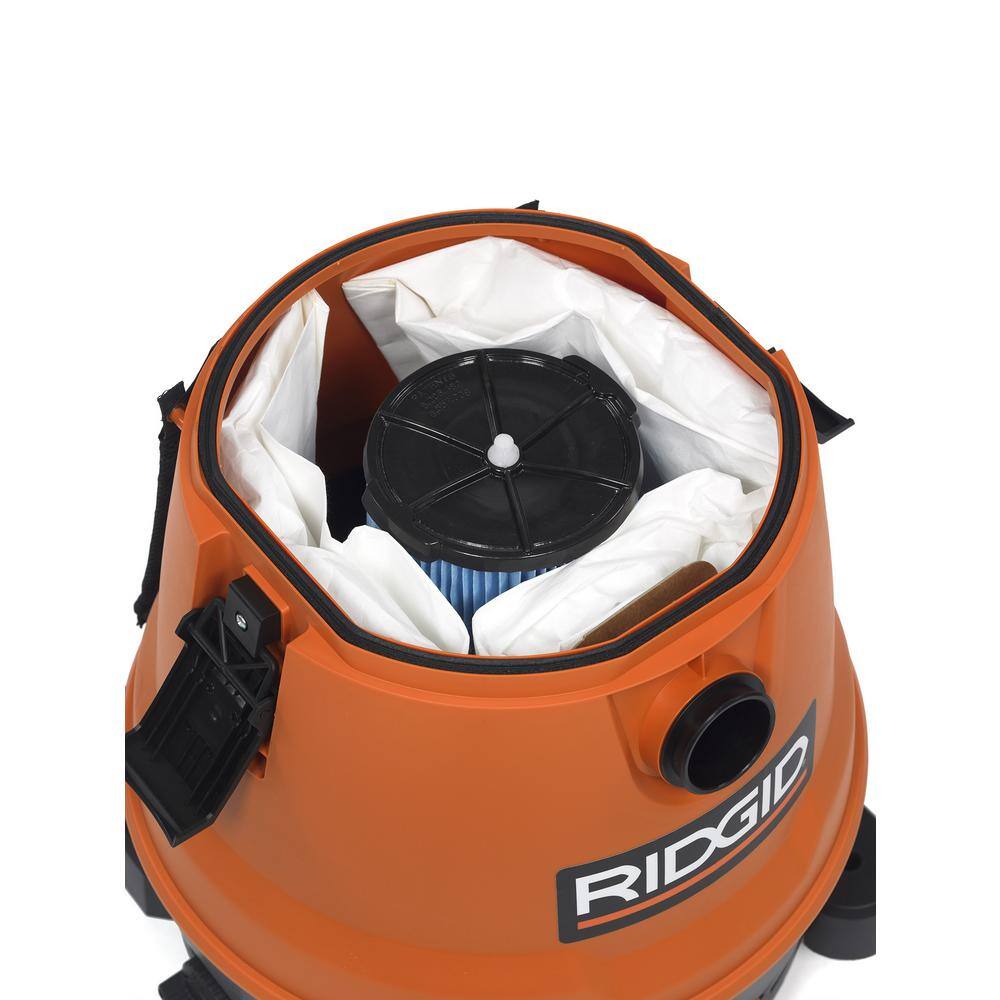 RIDGID High-Efficiency Size A Dust Collection Bags for 12 to 16 Gallon RIDGID WetDry Shop Vacuums (6-Pack) VF3502A