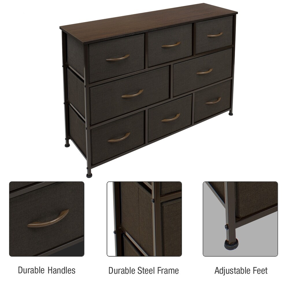 Dresser w/ 8 Drawers Furniture Storage Chest for Clothing Organization