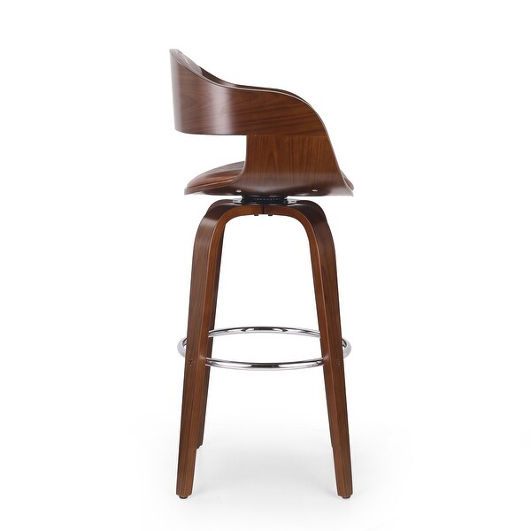 Clyo Indoor Upholstered Swivel Barstool by Christopher Knight Home