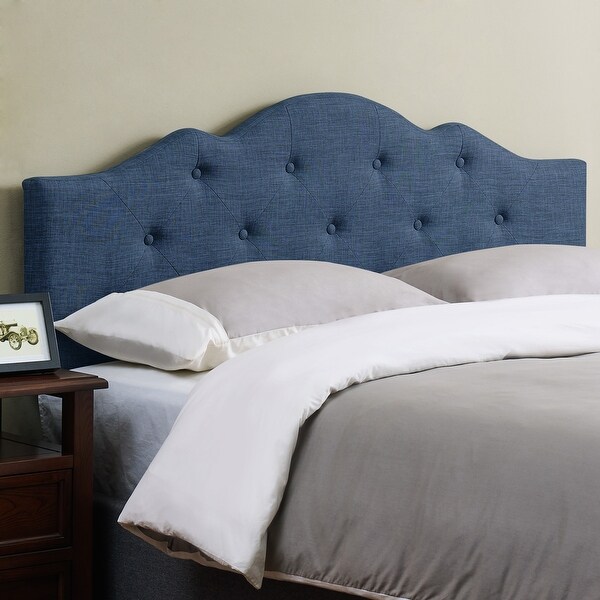 Charlie Upholstered Tufted Round Headboard - - 35372119