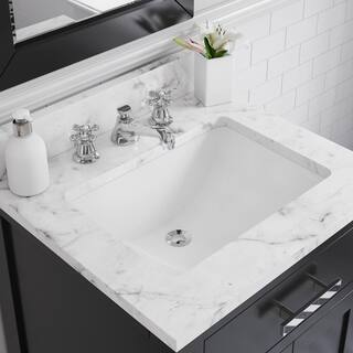 Water Creation 24 in. Vanity in Espresso with Marble Vanity Top in Carrara White Madison 24E