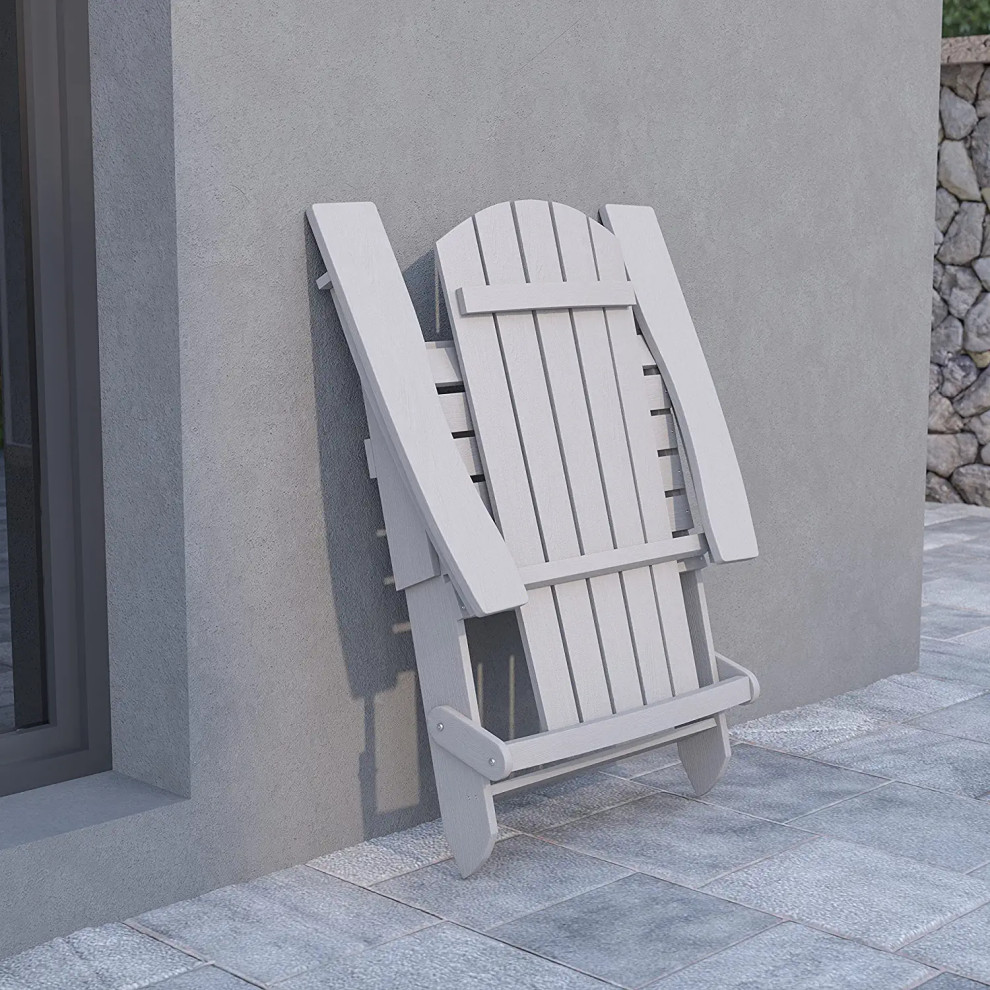 Set of 2 Folding Adirondack Chair  Comfortable Slanted Seat  ampWide Arms   Transitional   Adirondack Chairs   by Decor Love  Houzz