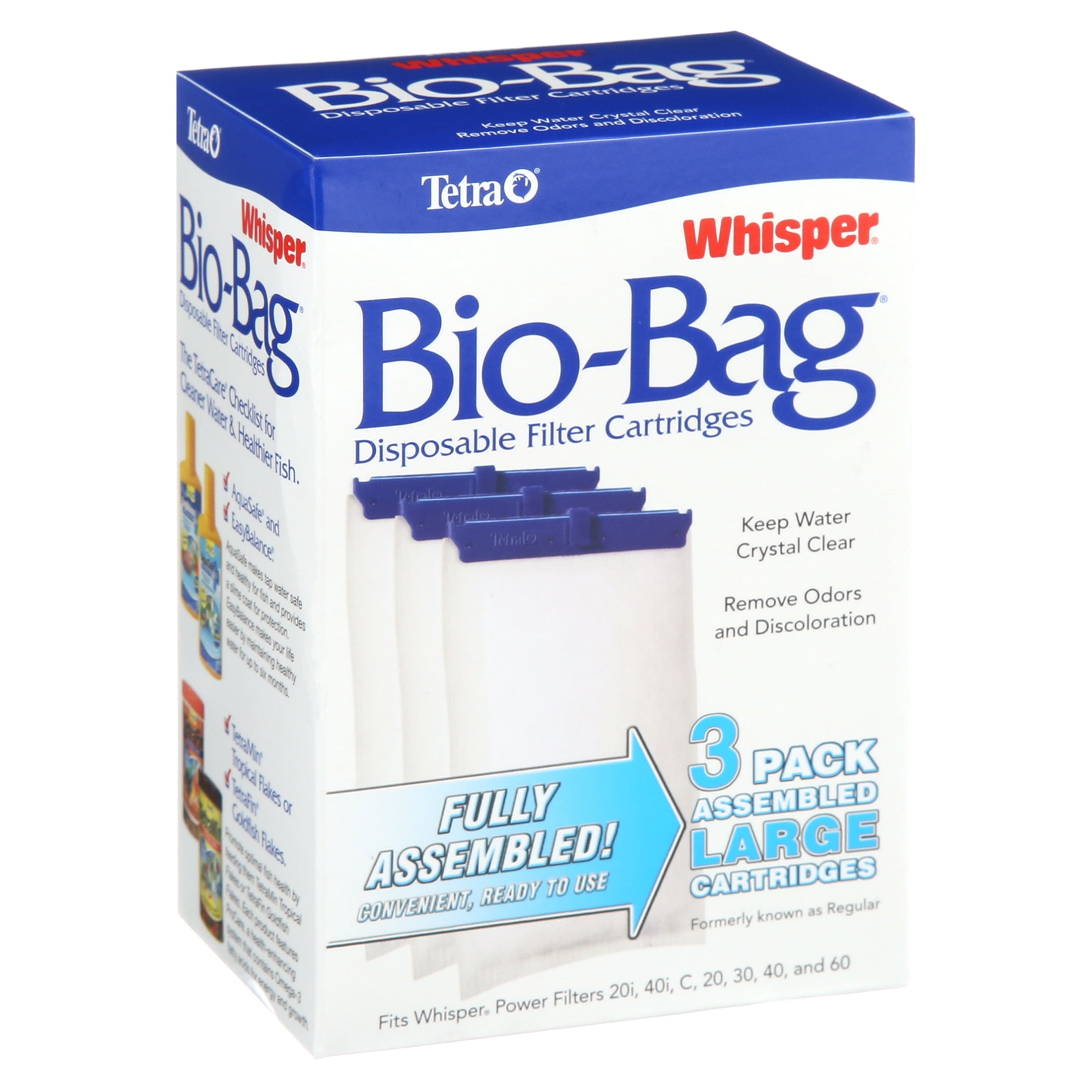 Tetra Whisper Bio-Bag Disposable Filter Cartridge 3 Count， for Aquariums， Large