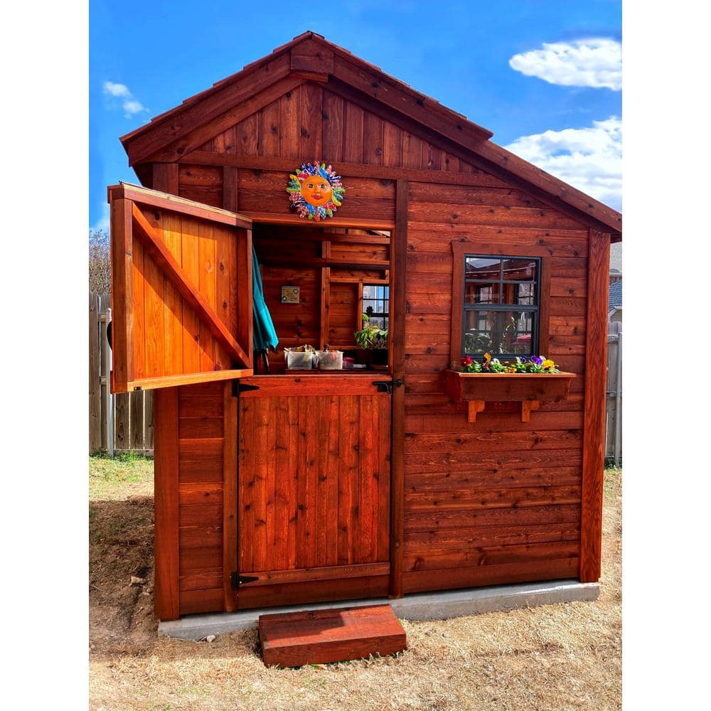 Outdoor Living Today Sunshed 8 ft. x 12 ft. Western Red Cedar Garden Shed SSGS812